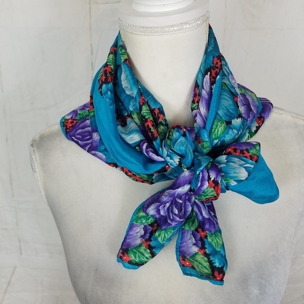 Square floral scarf